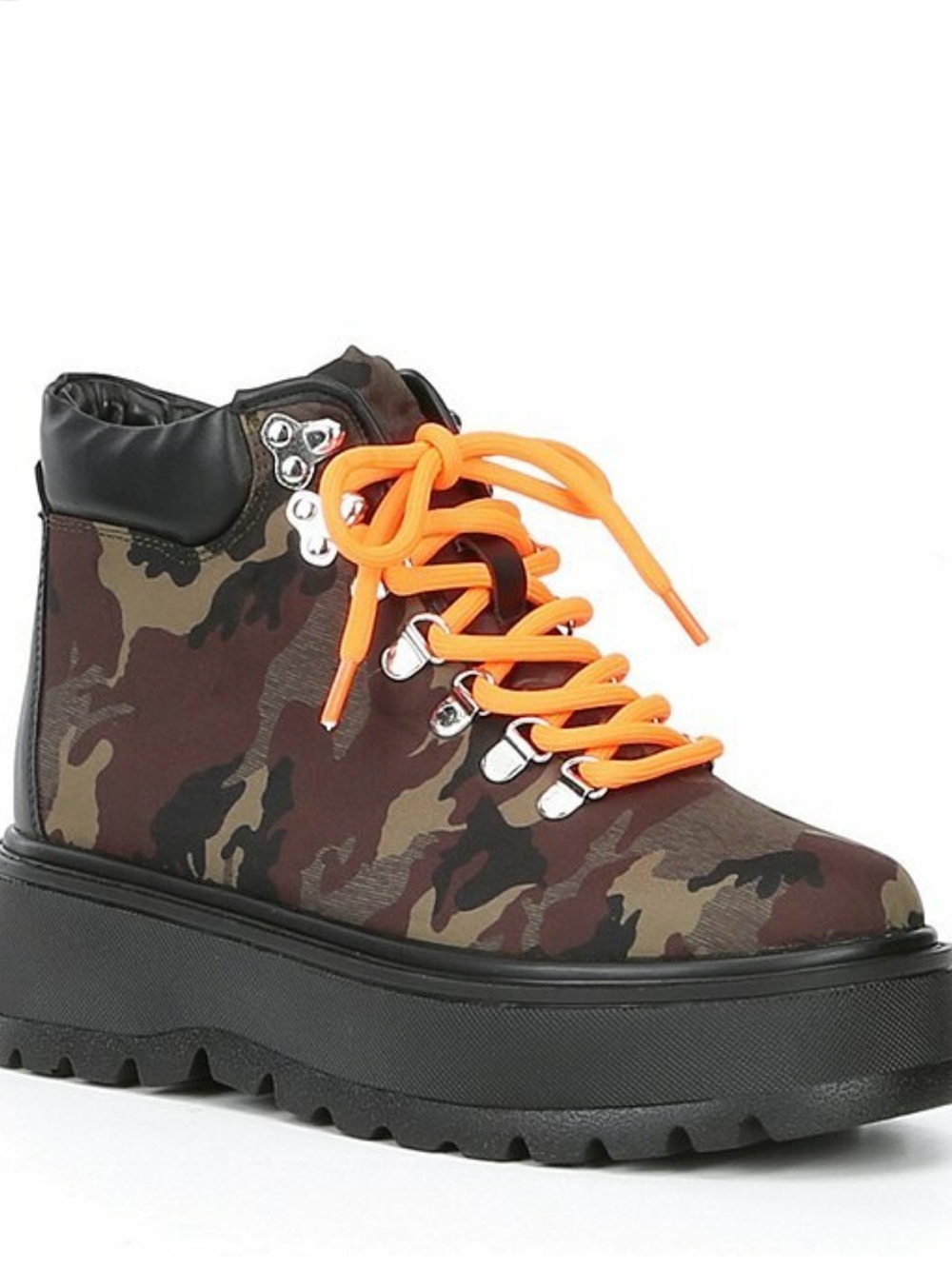 Steve Madden Platform Camo ‘Boots’ with Orange Laces
